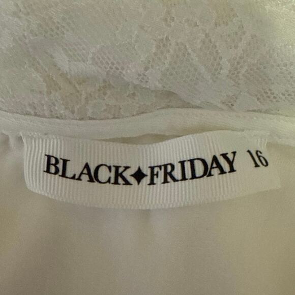 Black Friday White Lace Collar Short Sleeve Button Up Shirt Blouse Crop Top 16 - Picture 4 of 5